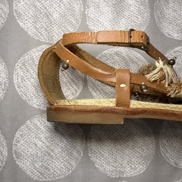 Soludos x Anthropologie Panarea Leather Tasseled Sandals Sandals Sz 6.5 - Picture 12 of 16